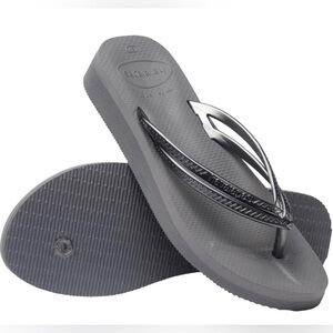 HAVAIANAS Slim Women’s wedge fit flops grey 10.5 beach travel pool home
comfy